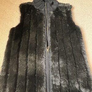 INC faux fur vest